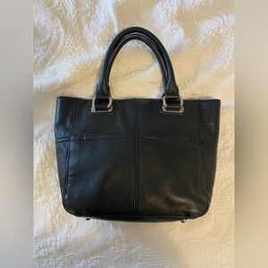 Tignanello black leather mini tote